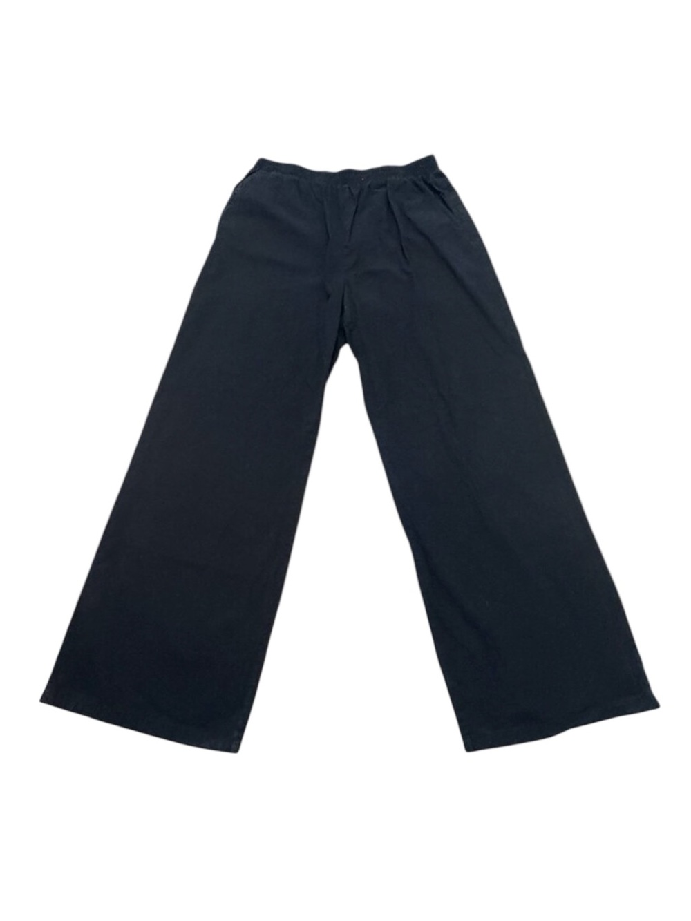 Vintage Y2K Andola Black Cotton Pants Womens Elastic Waist Straight Leg